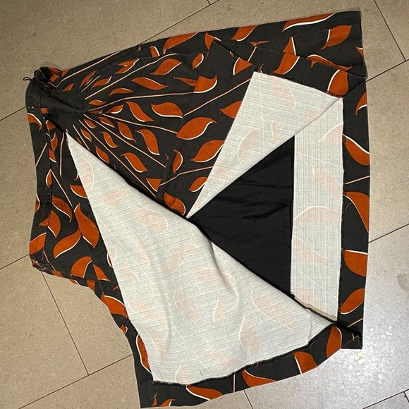 Dorothee Schumacher Black +Orange Wrap Mini Skirt-Cotton-Large - Picture 16 of 16
